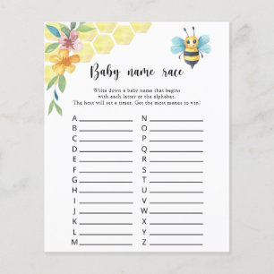 Papier Little honey Bee - Baby name race jeu