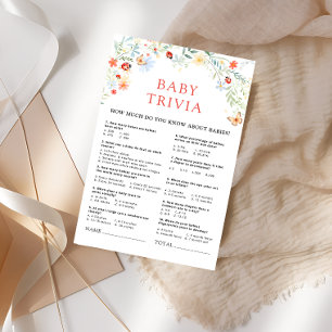 Papier Little Love Bug Fleur sauvage Baby Trivia Jeu
