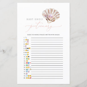 Papier Little Pearl Emoji Pictionary Baby shower jeu