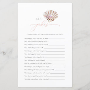 Papier Little Pearl Papa plaisante Baby shower Game Card