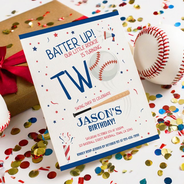 Papier Little Rookie Baseball Budget 2e Invitation d'anni (Créateur téléchargé)