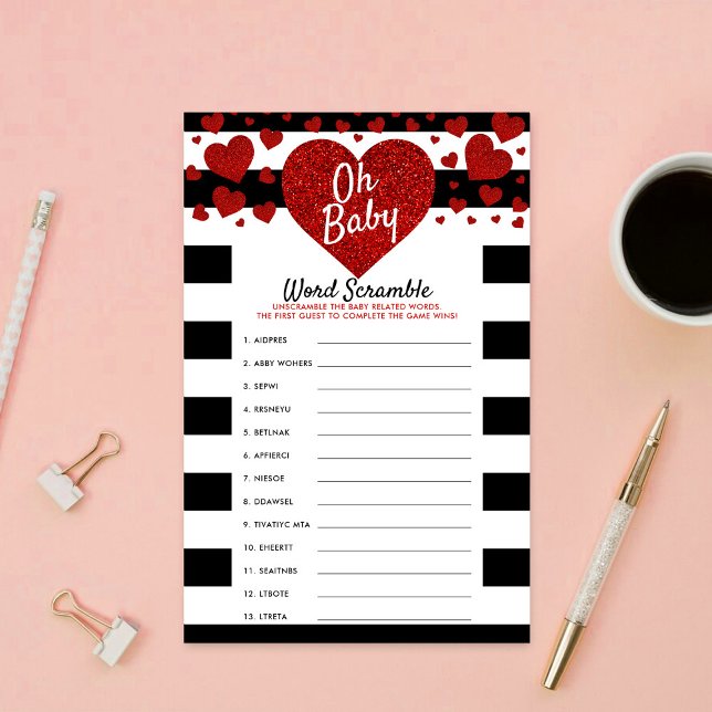 Papier Little Sweetheart Baby Shower Word Scramble Game (Créateur téléchargé)