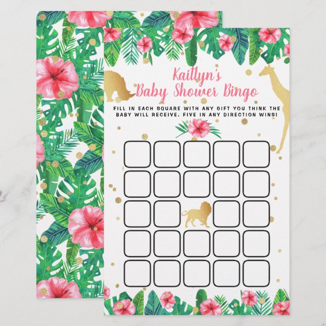 Papier Little Wild One Sur Son Chemin Filles Baby shower  (Devant / Derrière)