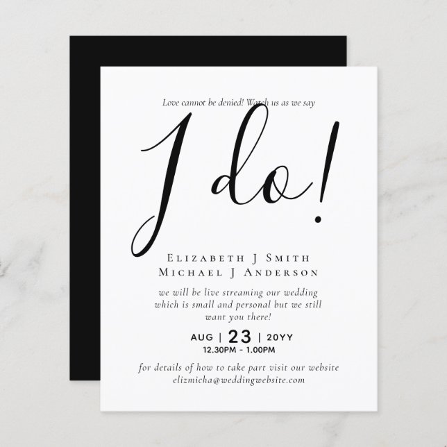 Papier Livestreaming Wedding Invite - Regardez-Nous Dire  (Devant / Derrière)