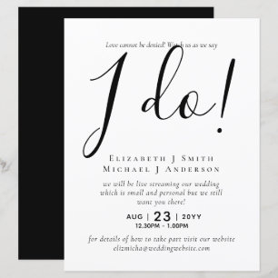 Papier Livestreaming Wedding Invite - Regardez-Nous Dire 