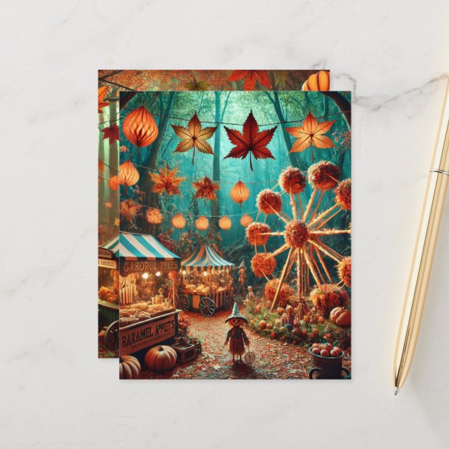 Papier Livre blanc sur le carnaval de forêt d'automne (Devant/Arrière en situation)