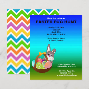 Papier Livre de chasse aux oeufs peints et lapin de Pâque