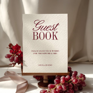 Papier Livre d'or et pancarte de table de mariage Ivoire