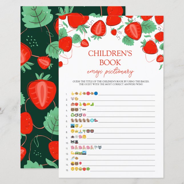 Papier Livre pour enfants Emoji Pictionary Game Sweet Ber (Devant / Derrière)