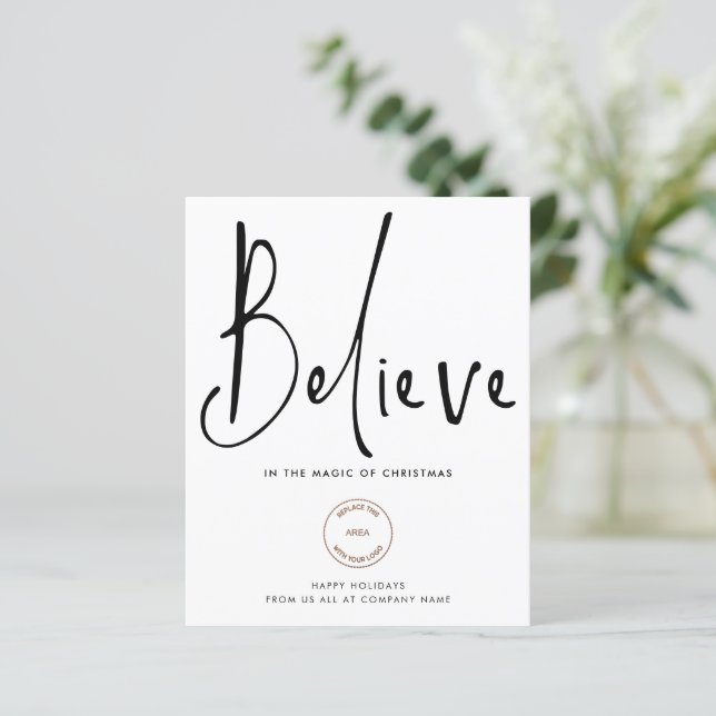 Papier Logo Budget Croyez Black White Company Holiday (Debout devant)