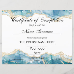 Papier Logo d'achèvement du cours de certificat d'achèvem