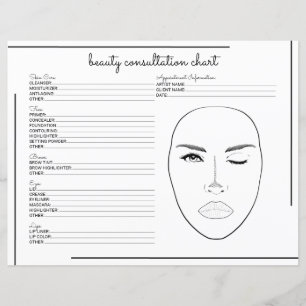 Papier Logo de consultation de beauté avec écriture à bor