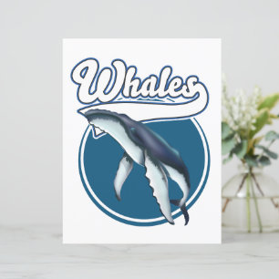 Papier logo de dessin animé sur la baleine