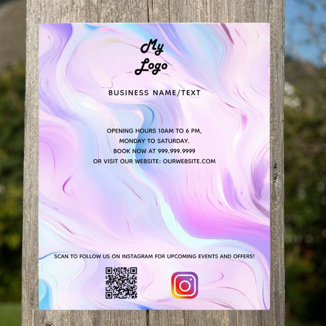 Papier Logo de l'entreprise de texte holographique qr cod (Créateur téléchargé)