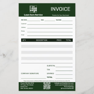 Papier Logo du service d'entretien de pelouse Code QR Fac