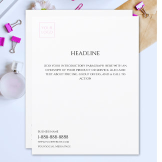 Papier Logo minimal blanc de la circulaire marketing d'en