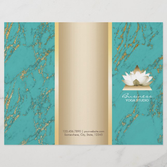 Papier Logo Yoga Lotus Gold & Tirqipose Marbre Tri-Fold (Devant)