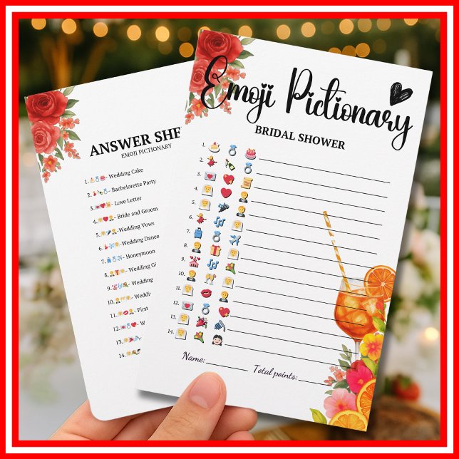 Papier Love at First Spritz Citrus Emoji Pictionary Game (Créateur téléchargé)