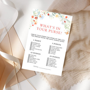 Papier Love Bug Whats in Your Purse Baby shower Jeu