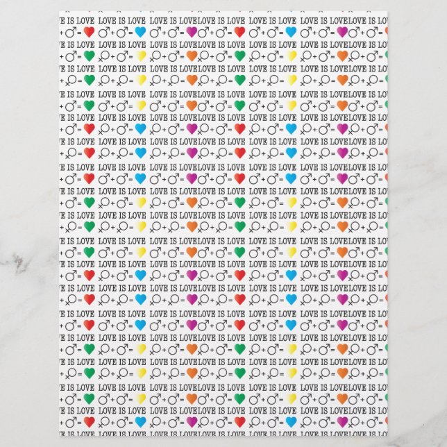 Papier LOVE est LOVE égalité citation dans les couleurs a (Devant)