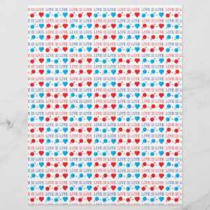 Papier LOVE est une citation LOVE en rouge et bleu