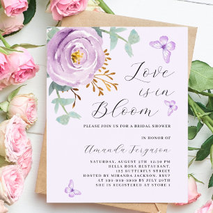 Papier Love fleurit papillon violet Fête des mariées budg