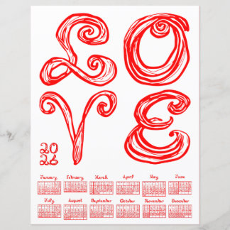 Papier LOVE Philly Art Inspired Fabric Font 2026 Calendar