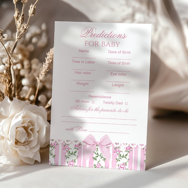 Papier Love Shack Baby Predictions for baby Coquette Bow (Créateur téléchargé)