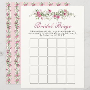 Papier Love Shack Fiance Fleurs Roses Bridal Bingo Jeu
