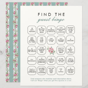 Papier Love Shack Fiance Trouver L'Invité Jeu De Bingo
