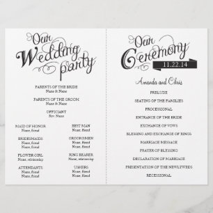 Papier Love Story Wedding Program Circulaire