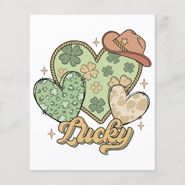 Papier Lucky Western Jour de la Saint Patrick Shamrock de (Devant)