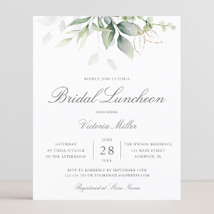 Papier Luncheon de mariage verdure eucalyptus budget
