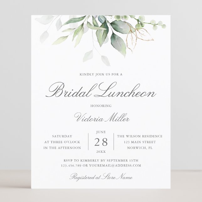 Papier Luncheon de mariage verdure eucalyptus budget (Créateur téléchargé)