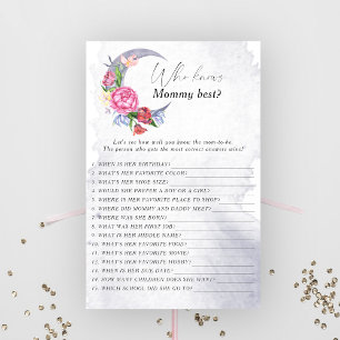 Papier Lune avec des fleurs Qui connaît maman meilleur je