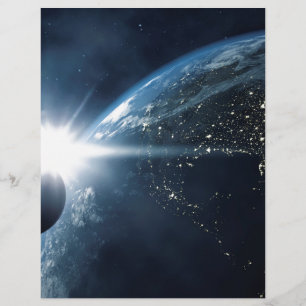 Papier lune de terre et soleil
