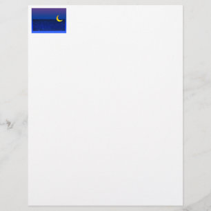 Papier Lune et Étoiles Art Vintage du Soir