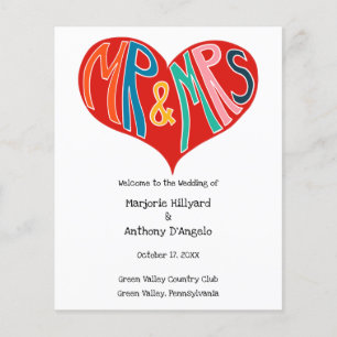 Papier M. et Mme Colorful Heart Shape Wedding Program