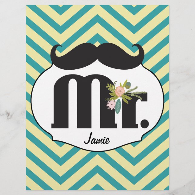 Papier M. Mustache Hipster Motif (Devant)