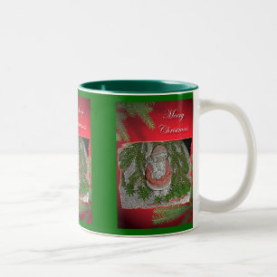 Papier Mache Red Coated Santa Merry Christmas Mug