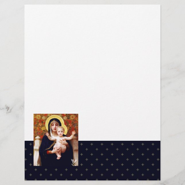 Papier Madonna de W. Bouguereau. Lettres de Noël (Devant)