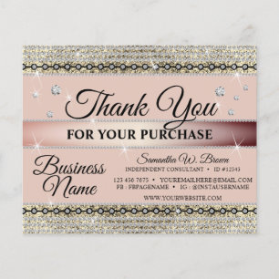Papier Magasin de Bijoux Or Diamants Merci pour votre com