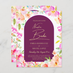 Papier Magenta Floral Mariage