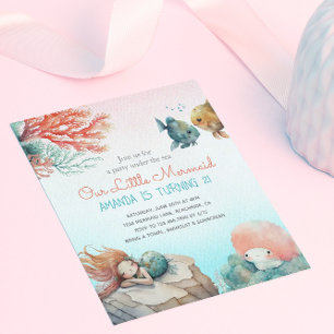 Papier Magique Sous La Mer Invitation Fête Anniversaire