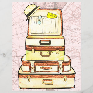 Papier Magnifique vintage voyage valises scrapbooking