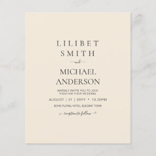 Papier Magnolia Cream Typographie Mariage moderne
