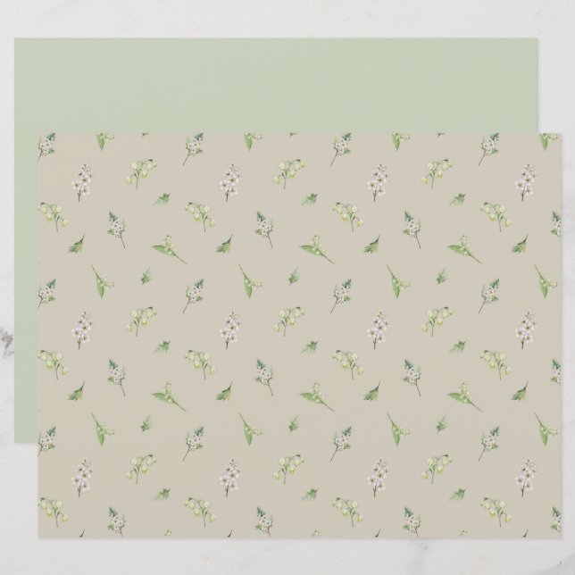 Papier Mai Mois De Naissance Fleur Hawthorn Lily De La Va (Devant / Derrière)