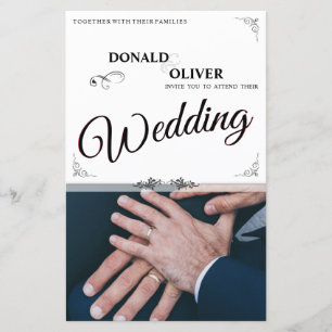 Papier Mains d'un couple de Mariages gais avec anneaux