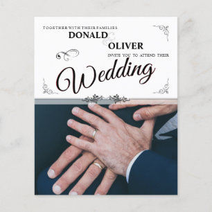 Papier Mains d'un couple gay de mariage avec des anneaux