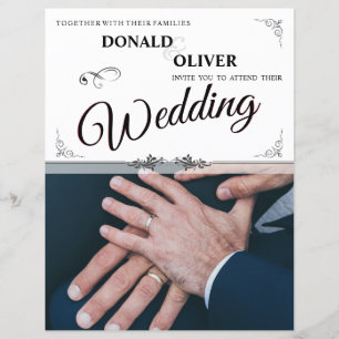 Papier Mains d'un couple gay de mariage avec des anneaux